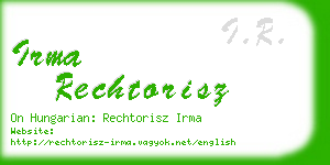 irma rechtorisz business card